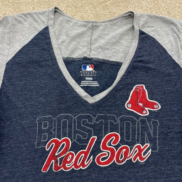 Boston Red Sox Women's V Neck Tee Shirt Size XL MLB Genuine Merchandise