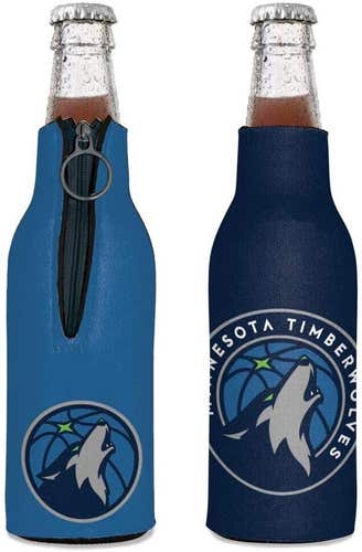 Minnesota Timberwolves Bottle Cooler 12 oz Zip Up Koozie Jacket NBA Two Sided