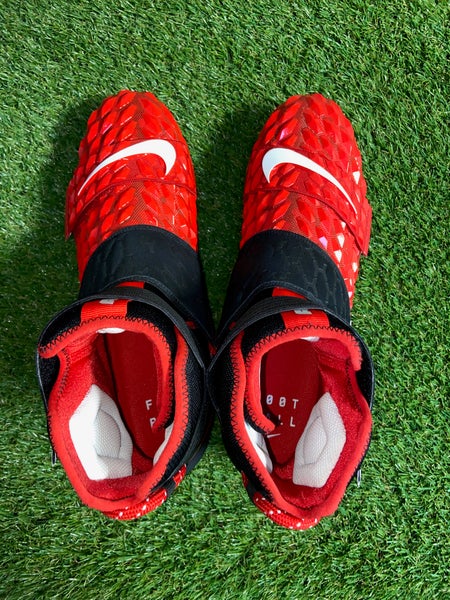 Nike Force Savage Elite 2 Black Red Lineman Football Cleats, Size 10  AH3999-003