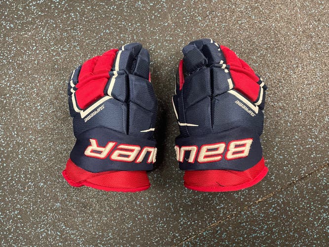 Bauer Supreme 3s Pro Hockey Gloves Red white blue  14”