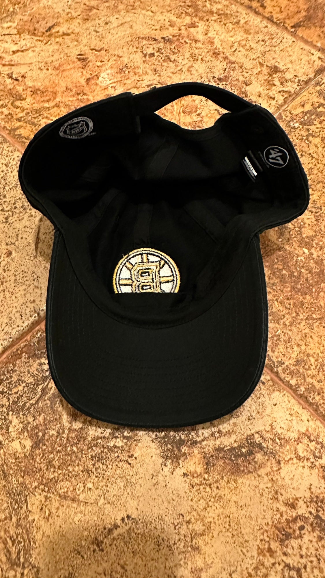 Men's '47 Black Boston Bruins Brockman Clean Up Adjustable Hat