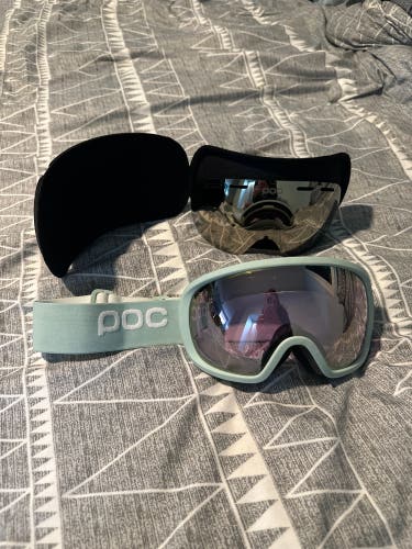 Teal POC Fovea Ski Goggles With Spare Lense
