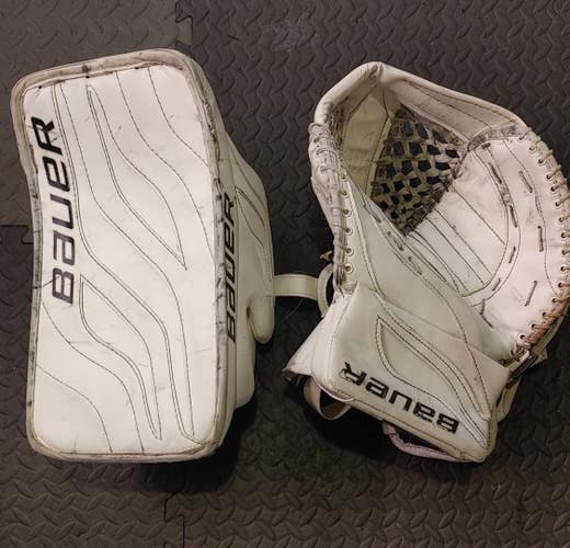 Used Bauer Regular Reactor 6000 Pro Stock Goalie Glove Set