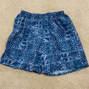 LL Bean Swim Suit Women Medium 28 Shorts Blue Bathing Ocean Beach Vintage 90s