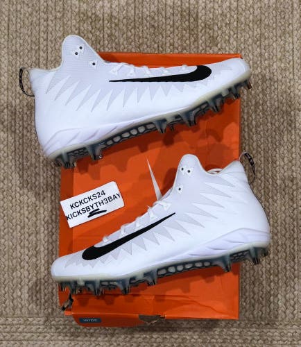 Nike Alpha Menace Pro MID TD White Football Cleats Mens size 12.5 WIDE