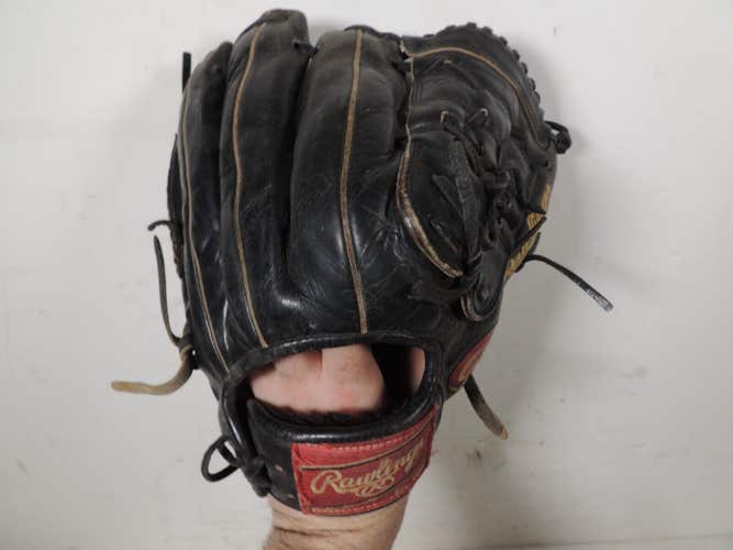 Rawlings PRO1000-9JB Black Genuine Leather Baseball Glove Size 12 1/4" RHT