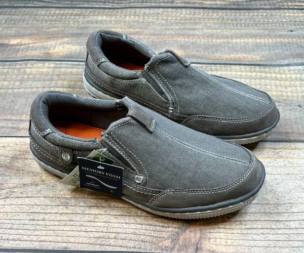 Croft & Barrow Men's Canvas Slip on Loafer Shoes Grey Size 9M