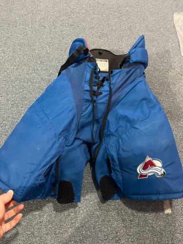 Game Used Blue CCM HP45 Pro Stock Pants Colorado Avalanche Team Issued #65 Medium