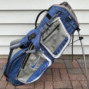 Nike Progressive Blue Gray White Golf Stand Carry Bag Dual Straps 8 Way Divider