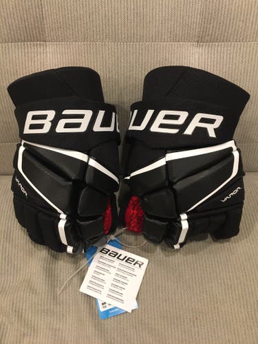 New! Senior 15” Bauer Vapor 3X Hockey Gloves Black