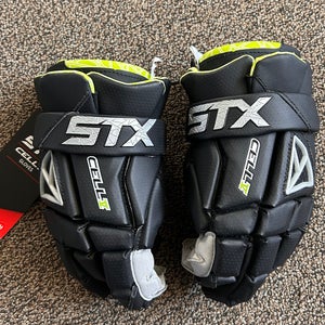 New STX Cell V 12” Lacrosse Gloves Lax MEDIUM M White New with tags NWT