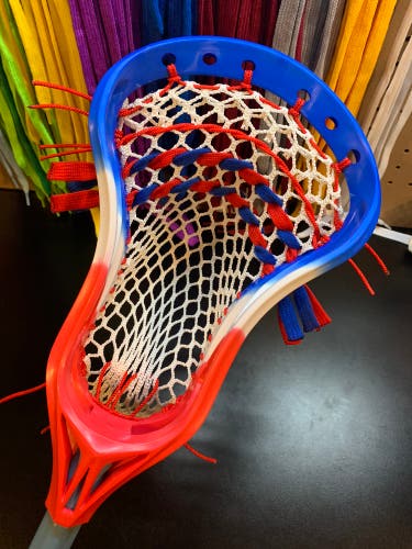NEW USA Generic Lacrosse Head Custom Dyed And Strung W/ Semi Hard Mesh
