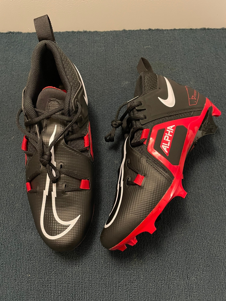 Nike Alpha Menace Pro 3 Red/Black Football Cleats Size 9.5