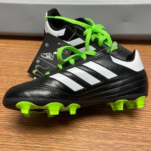 adidas Boys 10K Cleats Athletic Shoes Soccer Black Green Kids Youth New Tags
