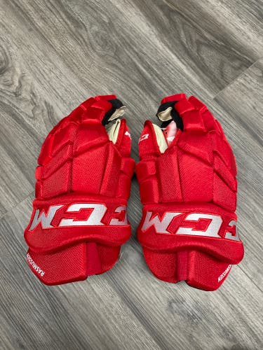 14” CCM Pro Stock Gloves. Michael Rasmussen Detroit Red Wings