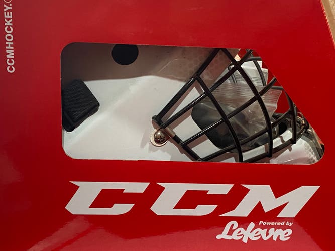 Junior New CCM 7000 Goalie Mask White/black/grey