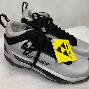New Fischer XC Sport Cross Country NNN Ski Boots Silver/Black Size 43 (SY1370)