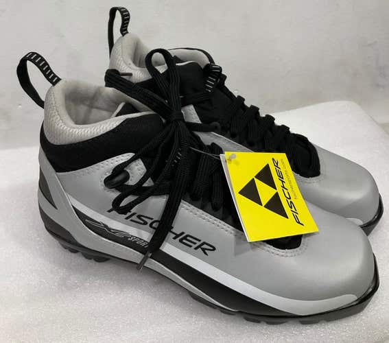 New Fischer XC Sport Cross Country NNN Ski Boots Silver/Black Size 43 (SY1370)