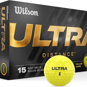 Wilson Ultra Golf Balls - 15 Golf Ball Pack - YELLOW