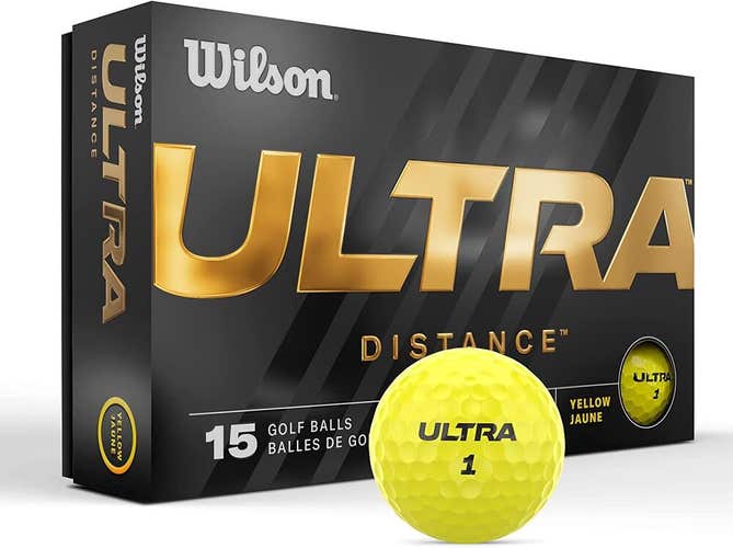 Wilson Ultra Golf Balls - 15 Golf Ball Pack - YELLOW