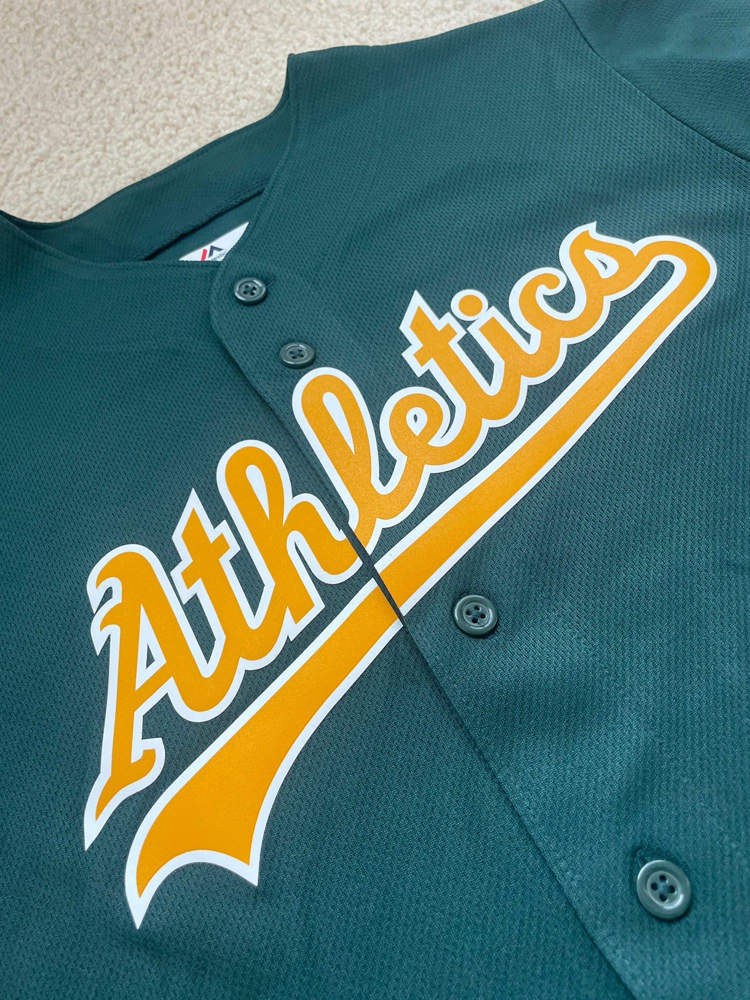 Majestic Cool Base Oakland Athletics Youth Jersey-Medium for Sale