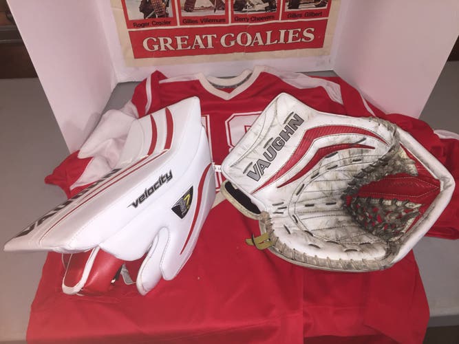 Used Vaughn Regular V7 Pro XR Pro Stock Glove and Blocker