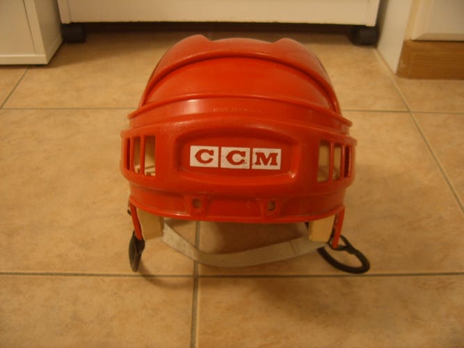 Good Condition Vintage CCM HT2 Hockey Helmet Senior Large Detroit Red Wings Red
