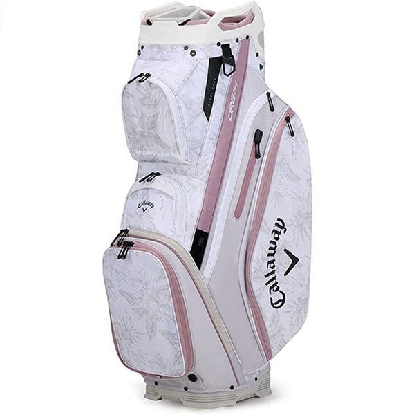 NEW 2023 Callaway Golf Org 14 White Tropical/Rose/Silver Cart Bag