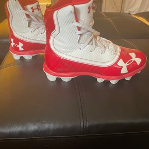 Red Youth Used Kids Molded Cleats Under Armour Cleats