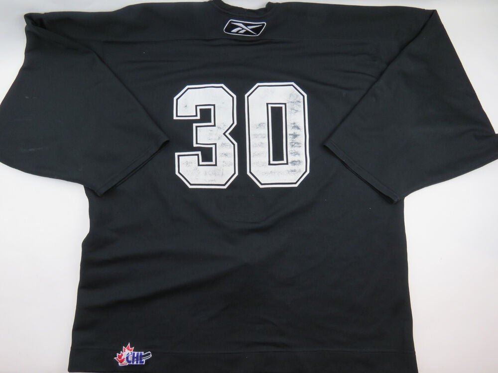 Reebok Practice Worn Authentic OHL Pro Stock Ice Hockey Jersey Black 58  GOALIE