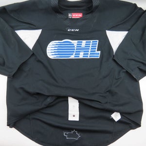 CCM Practice Worn Authentic OHL Pro Stock Ice Hockey Jersey Black Size 58 GOALIE