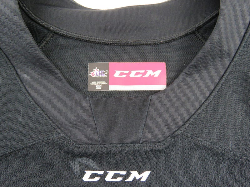 CCM Practice Worn Authentic OHL Pro Stock Ice Hockey Jersey Black Size 58  GOALIE