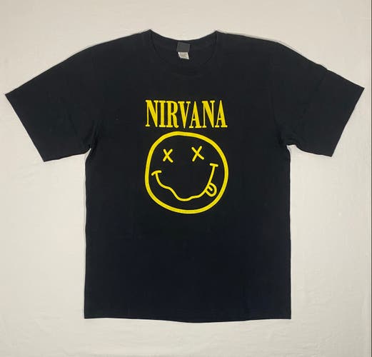 Vintage Y2Ks GTS Brand Nirvana Nevermind Men's Size L Black Short Sleeve T Shirt
