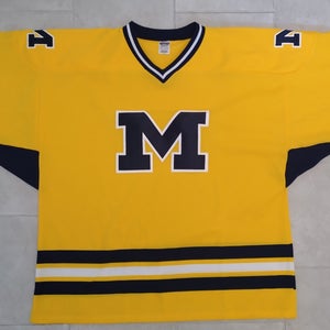 Athletic Knit H550  Michigan Style Hockey Jersey Goalie-3XL-NEW- Gold