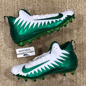 Nike Alpha Menace Pro Football Cleats White Green 871451-134 Mens size 11.5