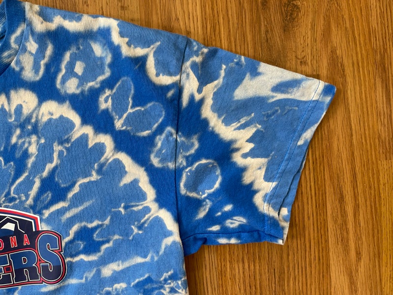 Atlanta Braves Blue Tie Dye Tee Shirt Tagged - Depop
