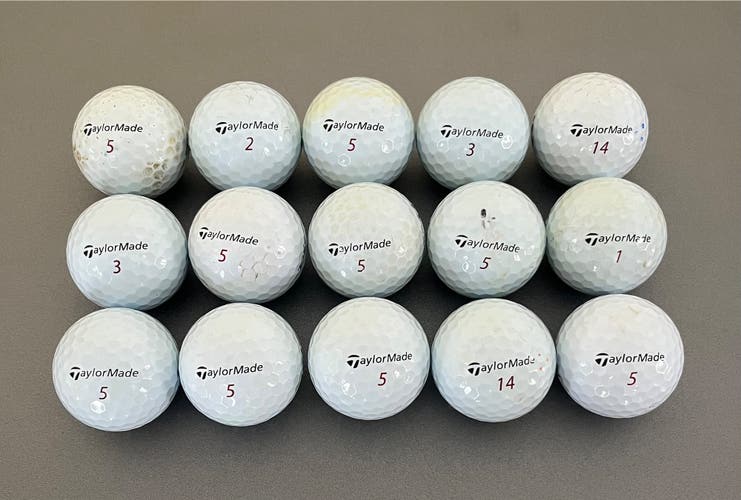 (15) Taylor Made TP5x golf balls  used/recycled LotE1