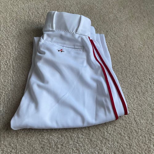 Mens Alleson Baseball (2) pants white w/red piping