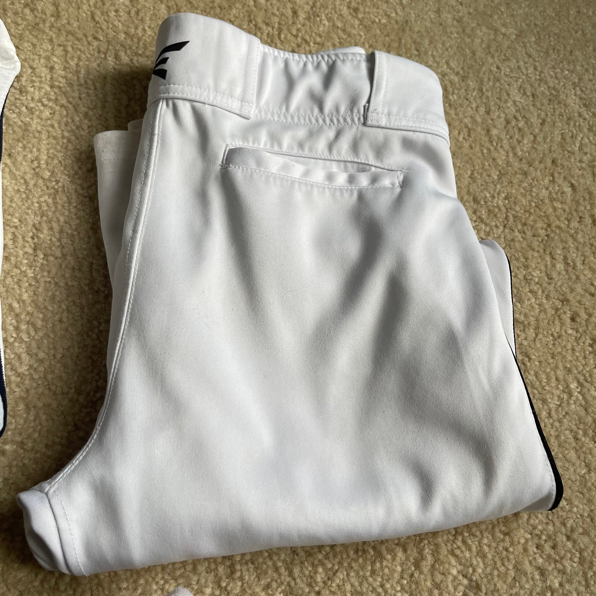 (2) pair used Baseball pants (1) Navy Piping (1) Black Piping