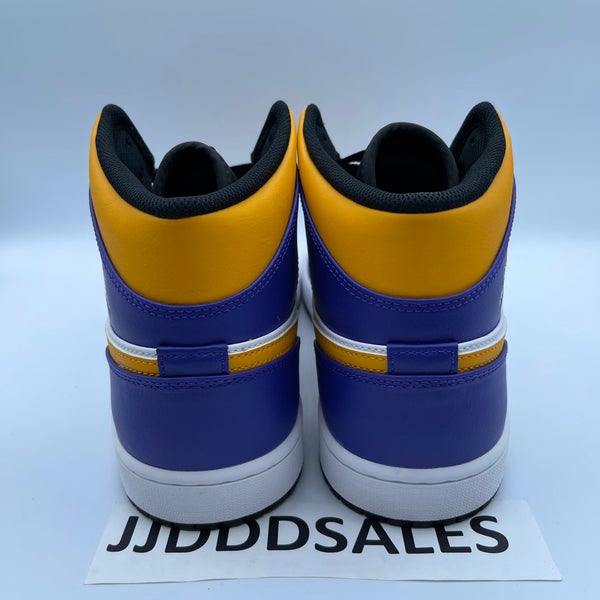Nike Air Jordan 1 Mid Lakers Purple Yellow Taxi DQ8426-517 Men's