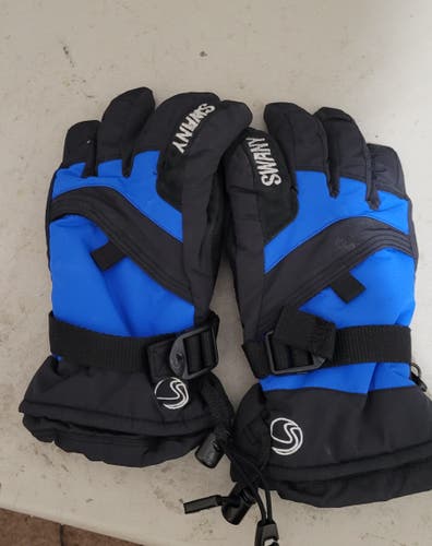 SWANY Blue Used Medium Ski Gloves YOUTH
