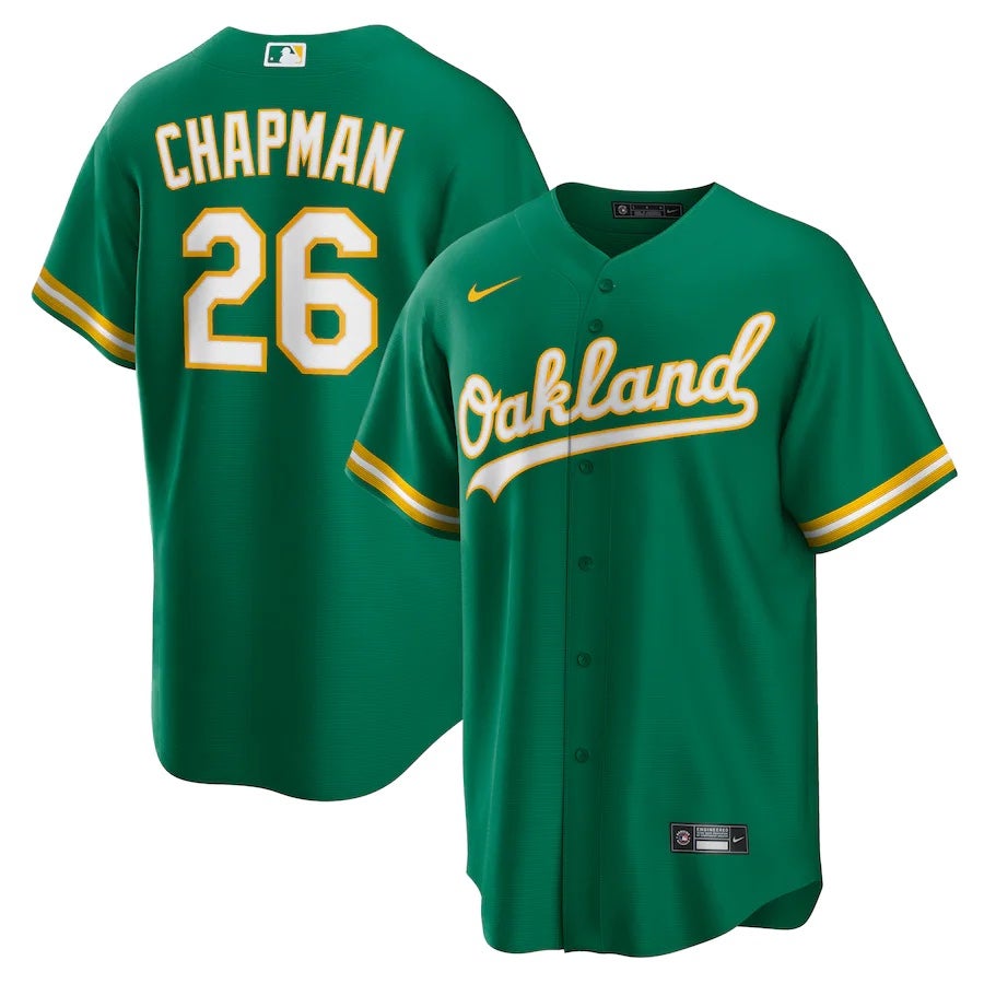 What Pros Wear: Matt Chapman's Oakland A's Green Friday Jersey