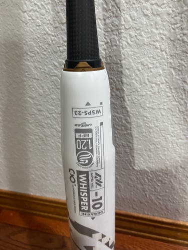 Used 2023 DeMarini Composite Whisper Bat (-10) 22 oz 32"