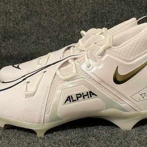 Men’s Nike Alpha Menace Pro 3 Football Cleats White Black CT6649-105  Size 12