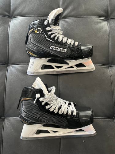 Used Bauer Supreme S27 Hockey Goalie Skates Regular Width Size 6.5