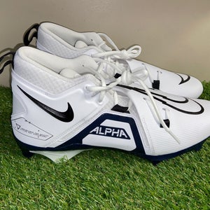 Nike Alpha Menace Pro 3 Football Cleat White Navy Black CT6649-108 Mens 12 NEW