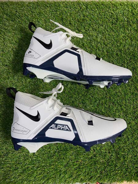 Nike Alpha Menace Pro 3 Football Cleat White Navy Black  display picture 2
