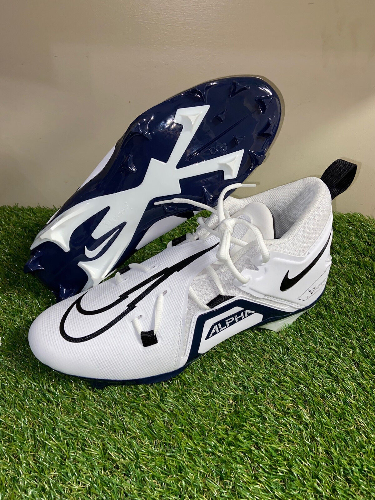 Nike Alpha Menace Pro 3 Football Cleat White Navy Black 
