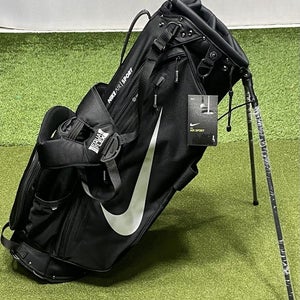Nike Air Sport Carry Stand Golf Bag Black 6-Way Top w/ Rain Hood New #86384