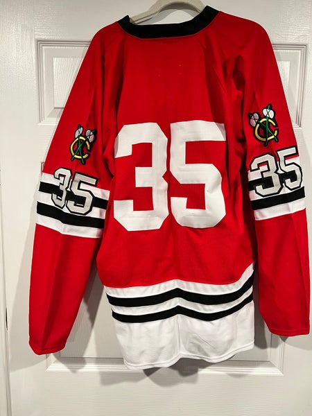 TONY ESPOSITO CHICAGO BLACKHAWKS JERSEY # 35 - CCM  VINTAGE  - NEW WITH  TAGS | SidelineSwap